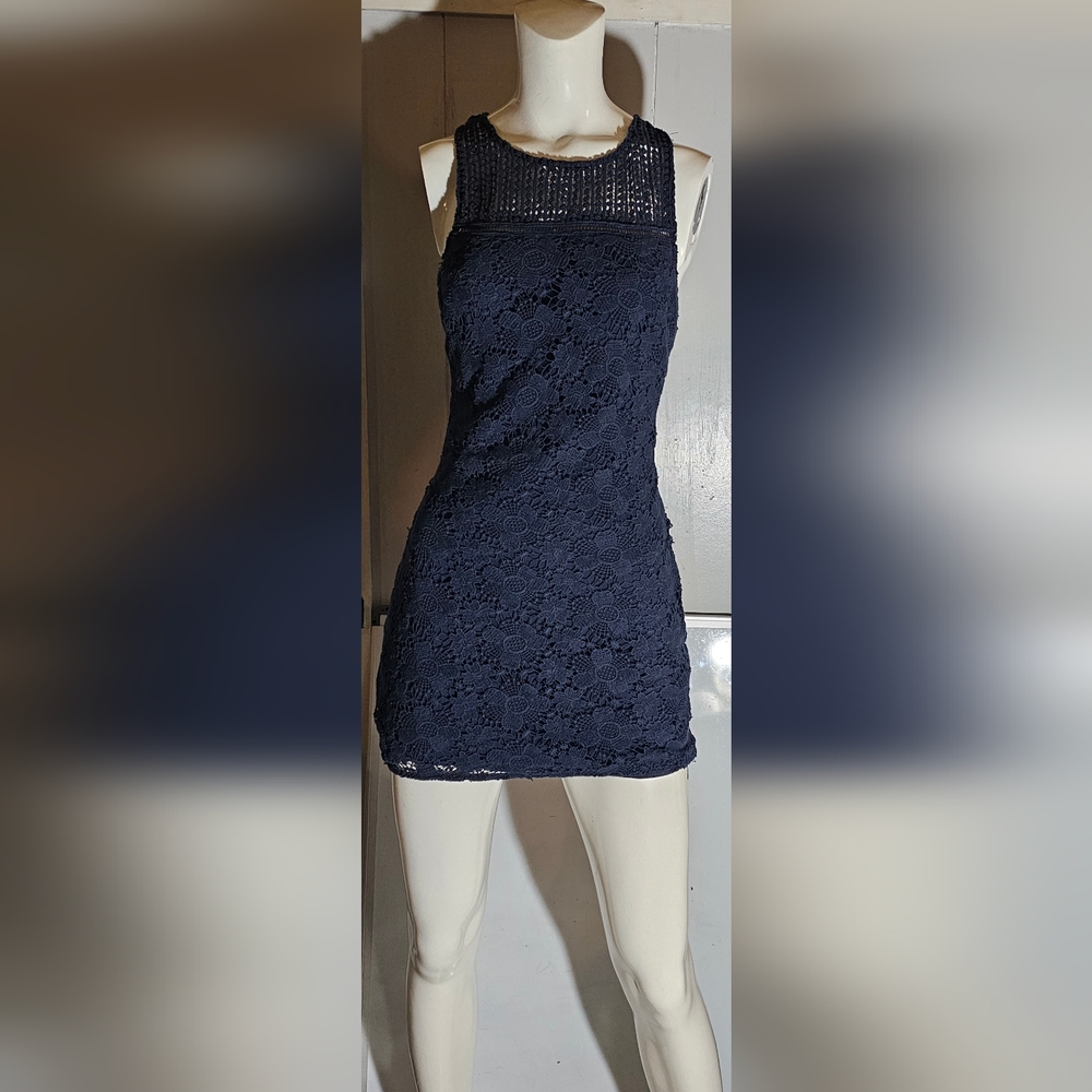 Navy BLUE Lace Dress